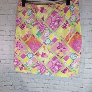 Vintage Lilly Pulitzer "Diamond Head Patch" White Label Mini Skirt Size 10